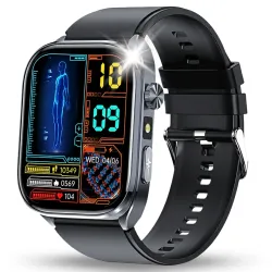 Smartwatch Kardiowatch Męski Angelo AT572 czarny Zegarek EKG HRV Sms Rozmowy Menu PL